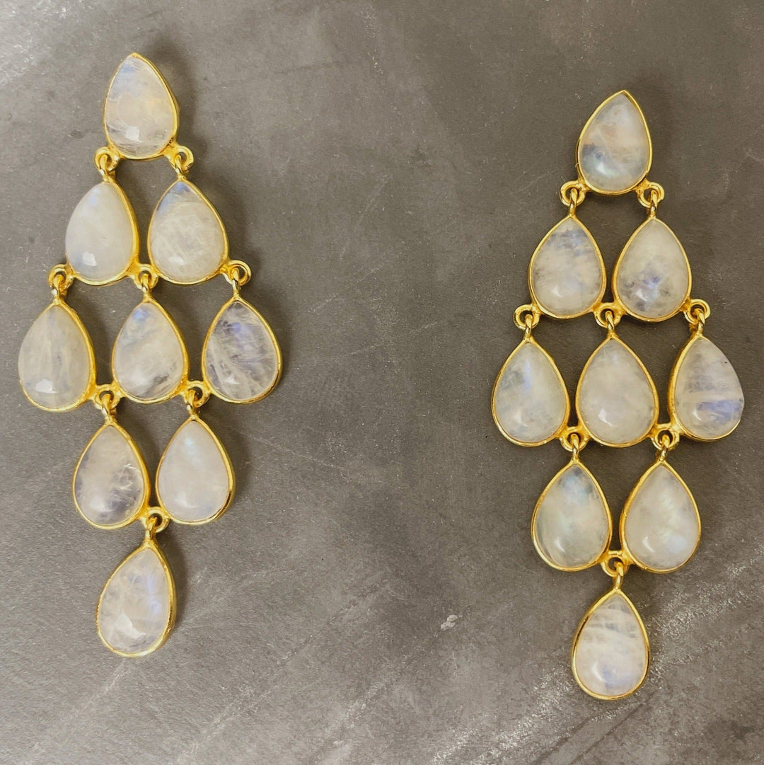 Molly Moonstone Chandelier Earrings