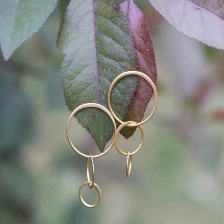 Cindy Circle Earrings in Gold