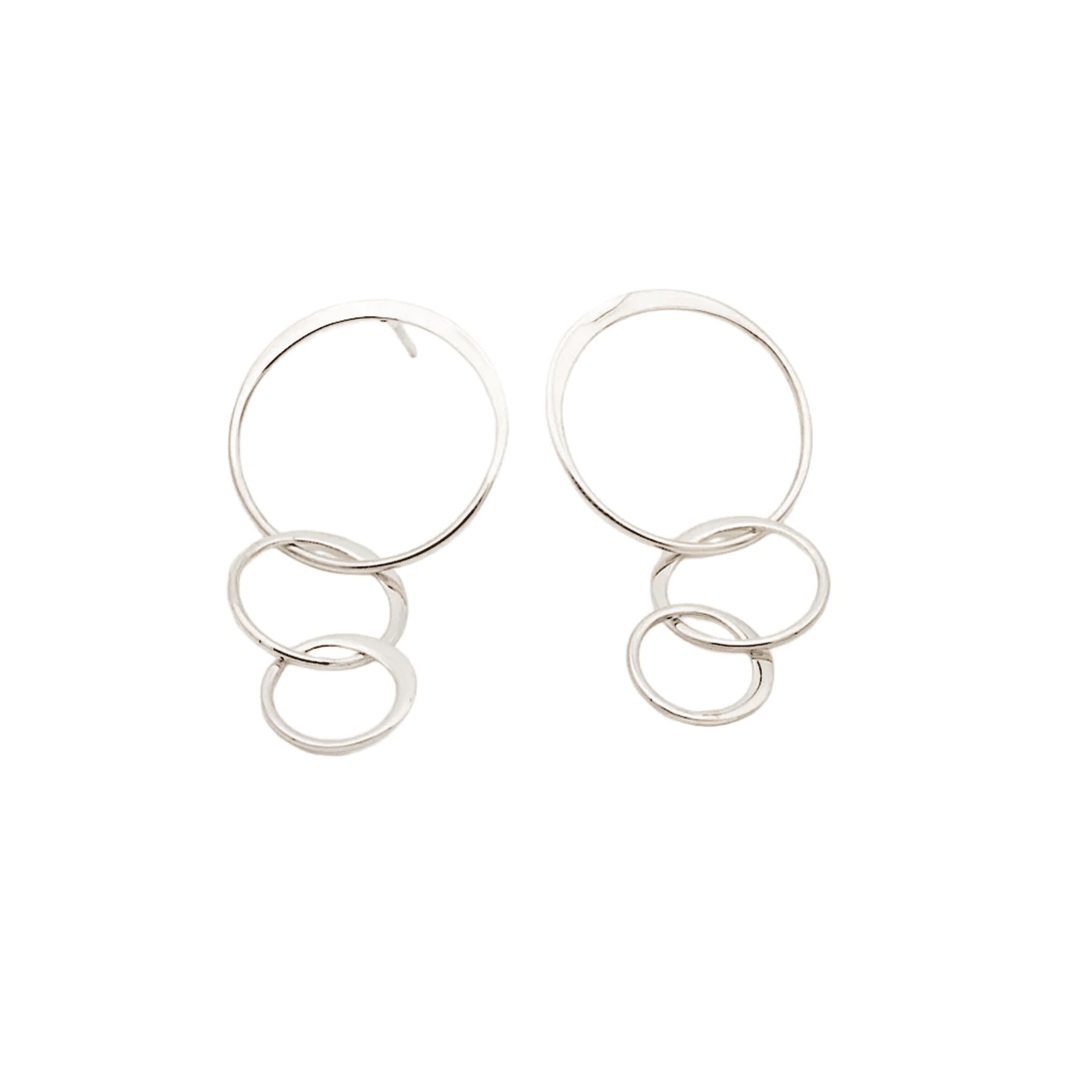 Cindy Circle Earrings in Silver