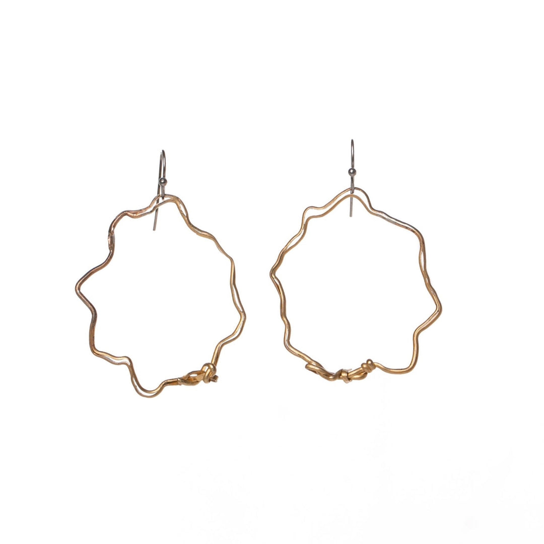 Petite Flower Cloud Hoops In Brass